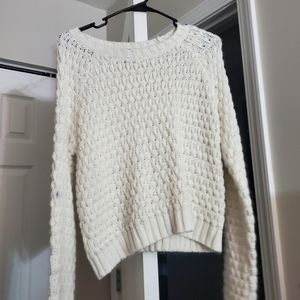 Chunky White Knit Sweater
